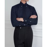 ราคา WARDROBE MINISTRY เสื้อเชิ้ตแขนยาว The Classic Button Down Collar Cotton Chambray Shirt in Dark Indigo (23818840987)