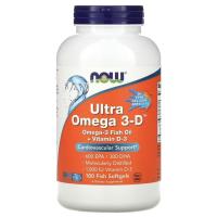 ราคา Ultra Omega 3 และ Omega 3 D Fish oil DHA 300 EPA 600 mg Now Food วิตามิน 180 Softgel Omega น้ำมันปลา (22852815906)