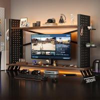 ราคา ชั้นวางของบนโต๊ะแบบมีช่องรู ชั้นวางของหลายชั้น ชั้นวางเครื่องคอมพิวเตอร์เพื่อเพิ่มความสูง ชั้นวางของสำหรับจัดระเบียบในบ้าน (22950047549)