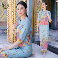 ราคา ชุดผ้าปาเต๊ะ ชุดเซ็ท ออกงาน ผ้า Cotton พิมพ์ลาย เนื้อ Doddy New Collection (21720928728)