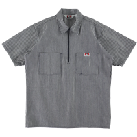 ราคา พร้อมส่งของแท้ Ben Davis SHORT Sleeve Solid ชุดทำงานเสื้อเชิ้ตกึ่งซิปสไตล์อเมริกันแนววินเทจ (6983082711)