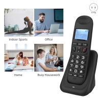 ราคา LB0P Expandable Cordless Telephone Handheld Telephone Digital Cordless Telephone Supports 5 Handsets 16 Languages (22039627710)