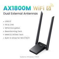ราคา UGREEN AX1800 USB WiFi 6 Adapter with Amplifier 5G 2 4G Dual Band USB 3 0 1800Mbps WiFi Dongle for Desktop PC Mini Wireless Computer Network Adapter Compatible with Windows 11 10 8 1 8 7 MacOS 10 11 A