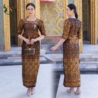 ราคา เสื้อผ้าไหม ผ้าถุง ชุดผ้าไหม ชุดออกงาน ชุดไปวัด ชุดทำบุญ เซ็ทผ้าไหม เซ็ทเรือนทอง ชุดไหมแพรวา ทอลายกาฬสินธุ์ (21720830544)