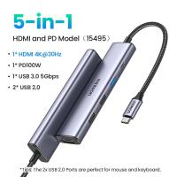 ราคา UGREEN 5 in 1 USB C Hub 4K HDMI 100W PD for Macbook Air M3 Samsung S24 Ultra Model 15495 (18307830861)
