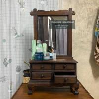 ราคา กระจกไม้สัก กระจกตั้งโต๊ะ กระจกไม้สักแท้ ขนาด กระจก 12x15 นิ้ว ขนาดรวม กว้าง 18 cm ยาว 41 cm สูง 72 cm (10364424843)