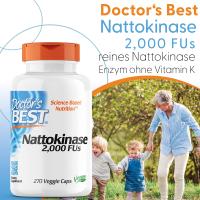 ราคา Doctors Best Nattokinase Non GMO Vegan Gluten Free 270 Veggie Caps (23697283450)