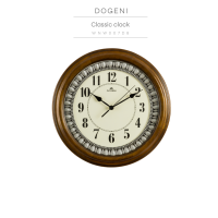 ราคา DOGENI นาฬิกาแขวน WNW007DB นาฬิกาแขวนผนัง ไม้ ดีไซน์เรียบหรู เข็มเดินเรียบ (849332842)