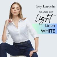 ราคา GuyLaroche LightLinenSignatureshirt เสื้อเชิ้ตผู้หญิง แขนสามส่วน สีขาว G9U1WH (22313194691)