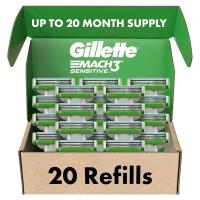 ราคา Gillette Mach3 Sensitive Mens Razor Blade Refills จำนวน20ชิ้นออกแบบมาสำหรับผิวแพ้ง่าย (23035372130)