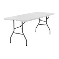ราคา KIMDELIN โต๊ะพับได้แบบ330lbs 6ft โต๊ะปิคนิคพลาสติกแบบพกพาพร้อมที่จับโต๊ะยาว6ฟุตพับได้หนาขึ้นบนโต๊ะสีขาวอเนกประสงค์พับได้สำหรับงานปาร์ตี้และอีเวนต์ (24383838087)