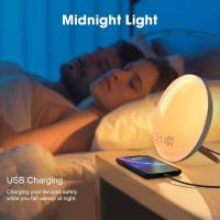 ราคา Smart Wake Up Light Alarm Clock Digital 7 Color Switch Radio Sunrise Sunset (16860689463)