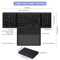 ราคา JOMAA Foldable Keyboard Bluetooth Wireless Keyboard With Touchpad Portable keyboard Ultra Slim Pocket Folding Keyboard For Windows Android IOS OS HMS Tablet PC (18539258969)
