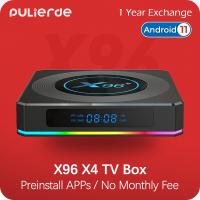 ราคา แอปที่ติดตั้งไว้ X96 X4 Android Box TV 4gb 64gb S905X4 Android 11 8K 4K 2 4G 5G WiFi บลูทู ธ 1000 กิกะบิต LAN พอร์ต PULIERDE IPTV ไทยทีวีตั้งกล่องด้านบน (19414346292)