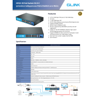 ราคา Glink GPOE 03 POE Switch 16Port POE 10 100 2Port Uplink 10 100 1000Mbps 1 SFP (24470604519)