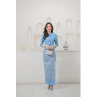 ราคา A02 ชุดไทยเรือนต้น สีฟ้า เสื้อ ผ้าถุง ผ้าเนื้อเดียวกัน ผ้าไหมทอลายสั่งทอลายมัดหมี่สวยหรู เสื้อไทยเรือนต้น อัดกาวทั้งชุด สีเหลือง ผ้าถุงตัดสำเร็จ ซิปข้าง (21535559191)