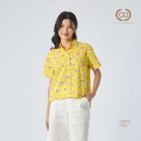 ราคา C D Womans shirt Haru เสื้อเชิ้ตผู้หญิง แขนสั้น สีเหลือง CBBPYE (24259731924)