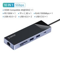 ราคา USB C Laptop Docking Station Dual Monitor ORICO 12 In 1 USB C Hub Adapter Triple Display พร้อม HDMI 4K DisplayPort 60HZ EthernetPD3 0 100Wพอร์ต USB 4พอร์ตเสียง3 5มม Tf sd สำหรับ MacBook Windows และ An