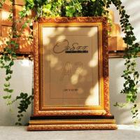 ราคา กรอบ a3 กรอบกระจก กรอบรูปขนาด a3 กรอบเปล่า สีทอง สีโอ๊กทอง ไม้ 2 นิ้ว มีฐานใหญ่ 2 ชั้น แนวตั้ง ตรงรุ่น (22014844289)