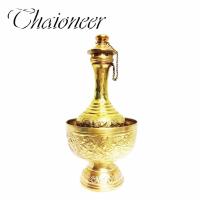 ราคา Thaioneer ชุดกรวดน้ำ ที่กรวดน้ำ ตอกลาย แฮนเมด ทองเหลืองแท้ Handmade Engraved Merit dedicating Water Ware Brass (169252054)