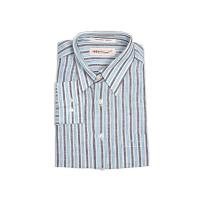 ราคา Hazard เสื้อเชิ้ตทำงานแขนยาวลายทาง ผ้า Linen ลินิน สีฟ้าอ่อนสลับขาวดำ (22529248464)