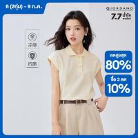 ราคา GIORDANO Women Polo Shirts Cool Touch Summer Polo Shirts Doll Collar Raglan Sleeve Gentle Fashion Casual Polo Shirts 05315385 (24619928356)