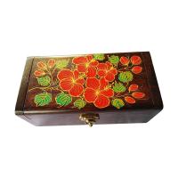 ราคา กล่องไม้สัก แท้ ใส่เครื่องประดับ สไตล์ล้านนา กล่องใส่พระ ของมีค่า เพ้นท์ลายดอกไม้ ขนาด 9 5x18 5x8 ซม (423127035)