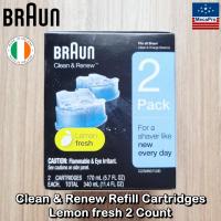 ราคา Braun Clean Renew Refill Cartridges Lemon fresh 2 3 4 6 Count ตลับรีฟิล น้ำยาทำความสะอาด ทำความสะอาดเครื่องโกนหนวดของคุณ (20348009833)