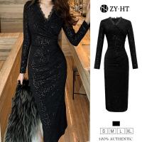 ราคา ZY HT EraVogue เดรสผู้หญิง เดรสสีดำ เดรสรัดรูป เดรสผ้าเลื่อม เดรสแขนยาว เดรสปาร์ตี้ เดรสออกงาน เดรสเซ็กซี่ เดรสเกาหลี ชุดออกงาน 20204 (16858261515)