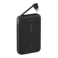 ราคา Belkin BPB021 แบตเตอรี่สำรอง 10000 มิลลิแอมป์ มาพร้อมสาย USB C ในตัว ชาร์จเร็ว 20 วัตต์ ชาร์จ iPhone 15 Pro จาก 0 50 ใน 26 นาที (24029682539)