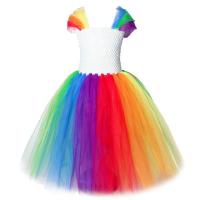 ราคา ZZOOI Little Girl Pony Rainbow Tutu Dress Long Kids Birthday Dresses for Girls Princess New Year Costume Christmas Children Clothes (24128212956)