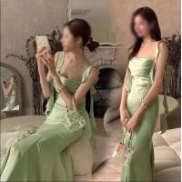 ราคา สีเขียว ผ้าซาติน เพื่อนเจ้าสาว เดรส พรางหุ่น เซ็กซี่ สําหรับผู้หญิงทรงเล็กยาว สำหรับงานกลางคืน ชุดราตรี งานแต่งงานสไตล์ไหล่เดียว เดรส (22792514413)