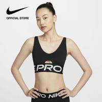 ราคา Nike Womens Pro Indy Plunge Medium Support Sports Bra Black (24455354984)