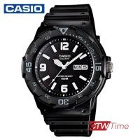 ราคา Casio Standard นาฬิกาข้อมือผู้ชาย สายเรซิ่น รุ่น MRW 200H 1B2VDF สีดำ ขีดขาว (440624)