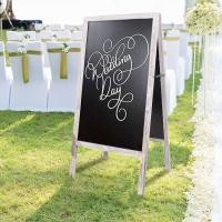 ราคา กระดานดำลบได้ กระดานดำ Wooden Magnetic Chalkboard กระดานดำขาตั้งพื้น 2 ด้าน 50x100 ซม 3 สี กระดานดำใหญ่ ป้ายตั้งหน้าร้าน ป้ายเขียนเมนู กระดานชอล์ก (14919899765)