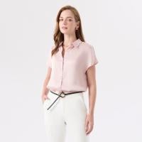 ราคา ESPADA เสื้อเชิ้ตแขนสั้น ผ้าซาติน ผู้หญิง สีชมพู Short Sleeve Satin Shirt 04870 (23812280863)