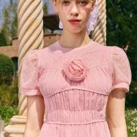 ราคา FLAT2112 FF0781 LOVE HWA MAXI DRESS เดรสยางผ้าชีฟอง ชุดออกงาน (23892727170)