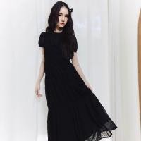 ราคา FLAT2112 FF0781 LOVE HWA MAXI DRESS เดรสยางผ้าชีฟอง ชุดออกงาน (23804703030)