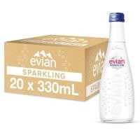 ราคา ส่งฟรี Evian Sparkling Carbonated Natural Mineral 330 ml 20 bottles น้ำแร่ Evian Sparkling ขนาด 330 ml ขวดแก้ว มี 20 ขวด (16422895300)