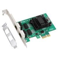 ราคา 2 Port Gigabit PCIe Network Card 1000M Dual Ports PCI Express Ethernet Adapter with 82571EB LAN NIC Card for Windows (15447326021)