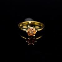 ราคา แหวนพลอยของแท้ พลอยซิทรินแท้ Citrine ตัวเรือนเงินแท้92 5 ชุบทอง พลอยสีเหลืองข้ม ไซด์นิ้ว 52 หรือเบอร์ 6 US พลอยแท้จากประเทศบราซิล (22998375371)