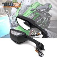 ราคา สัญญาณไฟเลี้ยว LED กระจกหลังกระจกมองหลังกระจกพับเก็บได้รถจักรยานยนต์สำหรับ Kawasaki Ninja 300 Ex300 Ninja 400 250sl ZX6R ZX636 ZX 6R สำหรับ Honda CBR650R 2019 2022 (20886992636)