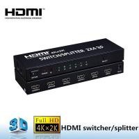 ราคา hipower shop 2 in 4 out 4KX2K HDMI Switch Splitter Compacting HDMI selector 2x4 6 Ports with Audio Out 1 SPDIF and 1 AUX for headphone (23115563531)