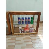 ราคา ตู้ก๋วยเตี๋ยวไม้สัก มีบานเลื่อน กตม 2ชั้น 60 37 52ซม (23858410485)