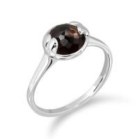 ราคา MIZUCHOL แหวนพลอยเสริมดวงวันอาทิตย์ Lucky Me Brown Smoky Quart Ring (497578859)