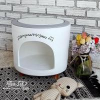 ราคา บ้านดินเผาคลายร้อน บ้านดินเย็น ทรงถัง ต่อขาไม้ สำหรับแมวและกระต่าย (22592647335)