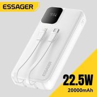 ราคา Essager 22 5W แบตเตอรี่สำรอง20000MAh จอแสดงผลดิจิตอลในตัวสายเคเบิลหลอดไฟ C แบบพกพา USB A Type C PD20W ชาร์จเร็ว10000MAh แบตเตอรี่สำรอง4เอาต์พุต2 Lnputs สำหรับ IPhone16 15 5 Huawei Samsung หูฟังแท็บเล็