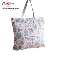ราคา Cath Kidston กระเป๋าสำหรับผู้หญิง Large Foldaway Tote ลาย Lovely London สี Ecru (24107871569)