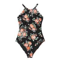 ราคา CUPSHE Green Floral Scalloped One piece Swimsuit Women Cutout Monokini Swimwear Girl Beach Bathing Suits (11313302139)