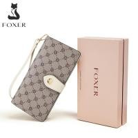 ราคา Foxer Brand long wallet for women wallets women new 2023 card holder wallet for women wristlet wallet women cellphone wallet for women (18860941441)